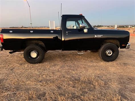 1990 Dodge W Series Pickup Black 4wd Manual W150 For Sale