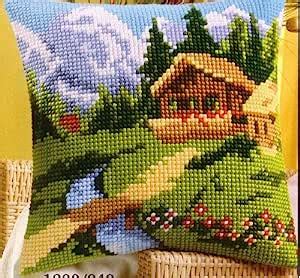 Cabin Retreat Chunky Cross Stitch Cushion Front Kit Amazon Co Uk Books