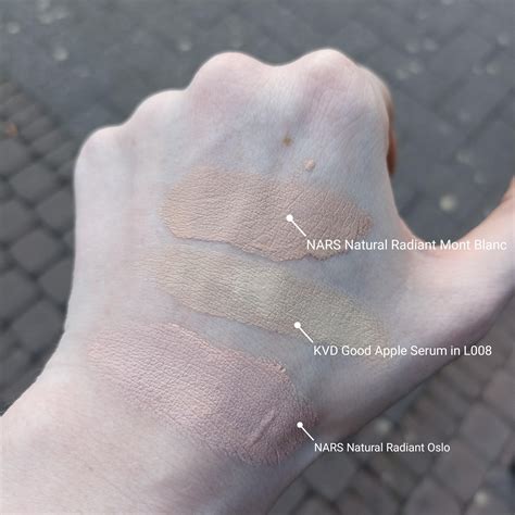 New Kvd Good Apple Serum Foundation Compared To Nars Oslo Mont Blanc