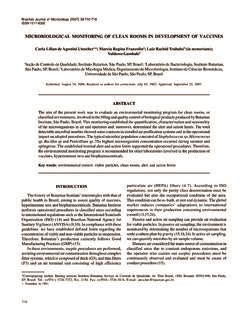 Microbiological Monitoring Of Clean Microbiological Monitoring Of