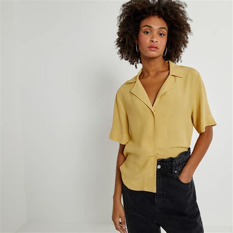 Kurzärmelige bluse mit reverskragen La Redoute Collections La Redoute