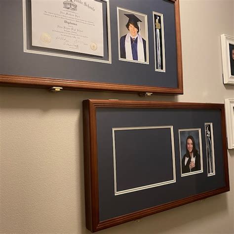 Custom Graduation Diploma Frame Tassel Photo Cap Engraving Display Case