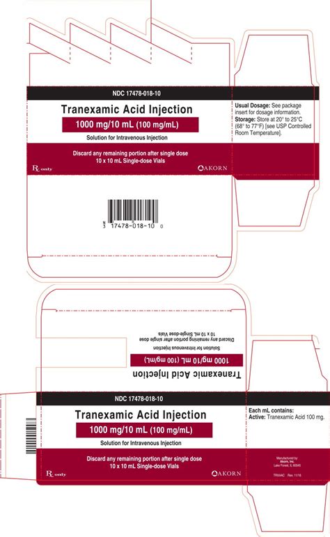 Tranexamic Acid Injection Fda Prescribing Information Side Effects