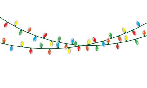 Premium Vector Christmas Lights String Isolated On White Background