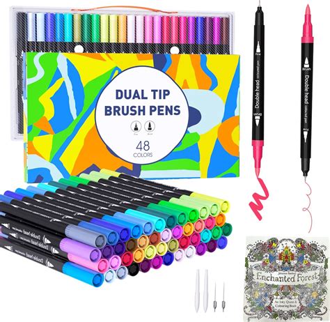 TrendGate Dual Brush Pen Set 48 Farben Fineliner Und Pinselstifte Set