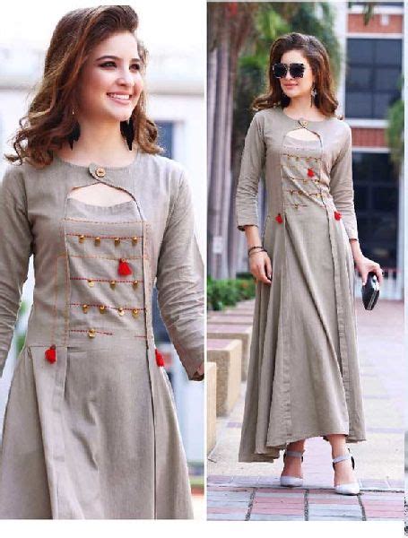 Plain Cotton Designer A Line Kurtis Size M Xl Xxl Xxxl At Best