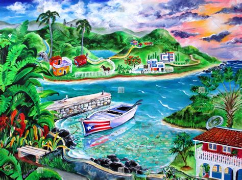 Isla Del Encanto Heart Of The Island Of Puerto Rico Abstract