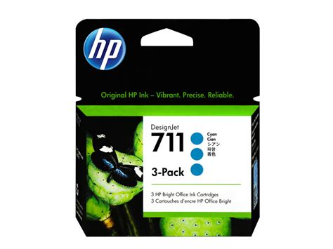 CARTUCHO DE TINTA HP 711 CIAN ORIGINAL 3 PACK 29ML CZ134A T120 T520