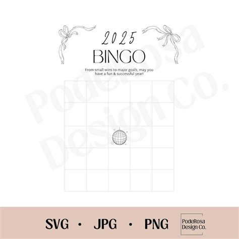 2025 Bingo Card Printable Etsy