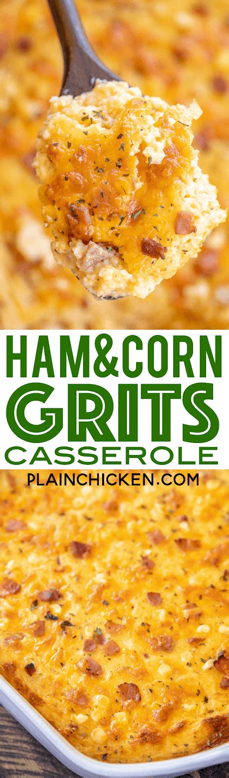 Ham and Corn Grits Casserole | Plain Chicken®