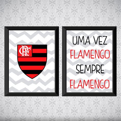 Kit Quadros Time Flamengo Futebol X Cm Elo