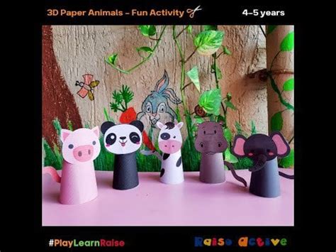 Making 3D paper animals with free printables | Animal puppets for ...