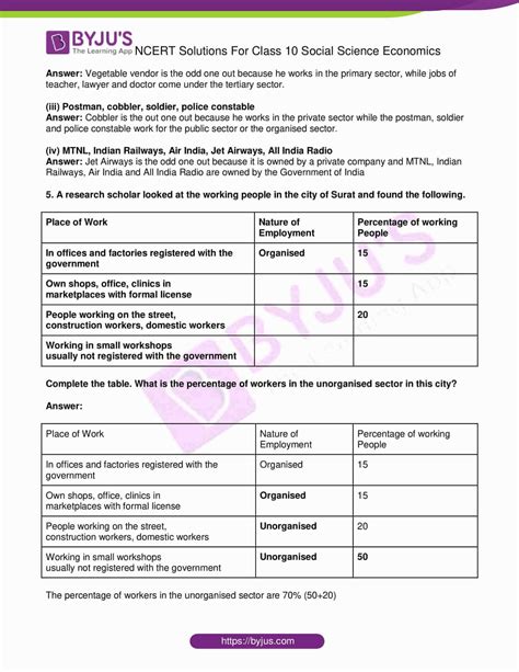 NCERT Solutions For Class 10 Economics Social Science Chapter 2 Sectors