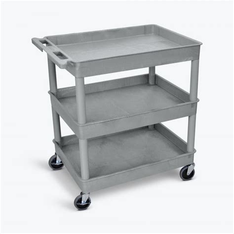 Three Shelf Large Tub Cart Luxor Affordable Classroom Audio Visual Carts And Luxor Products