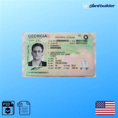 Georgia Drivers License Template