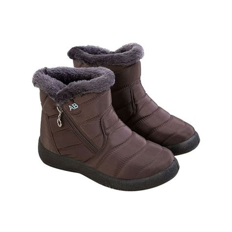 Luxur Womens Waterproof Winter Snow Boots Ladies Fur Lined Warm Slip On Ankle Booties