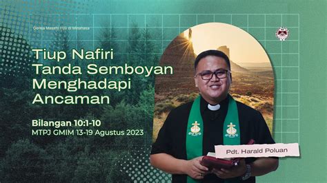 MTPJ GMIM 13 19 Agustus 2023 Bilangan 10 1 10 Pdt Harald Poluan