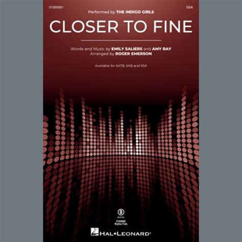 Download Indigo Girls "Closer To Fine (arr. Roger Emerson)" Sheet Music ...