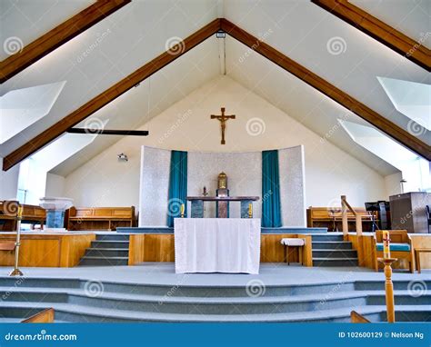 Interior Wide Shot of a Funeral Chapel Stock Image - Image of goodbye, coffin: 102600129