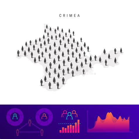 Crimea People Map Detailed Vector Silhouette Mixed Crowd Of Men And