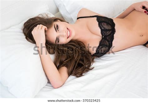 Smiling Pretty Woman Sexy Lingerie Lying Stock Photo Shutterstock