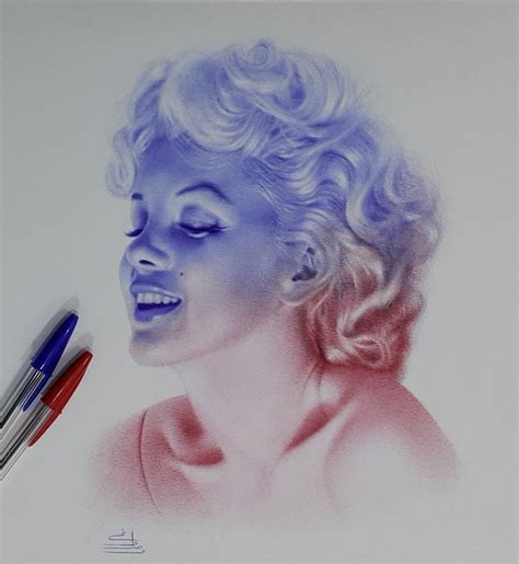 Marilyn Monroe With Ballpoint Pens On Behance Ballpoint Pen Drawing