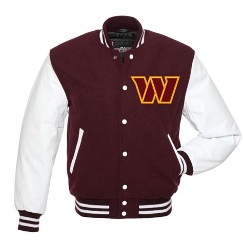 White Sleeves Washington Commanders Letterman Jacket Nfl Letterman