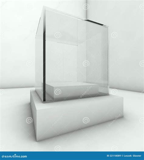 Empty Glass Showcase 3d Exhibition Space Stock Illustration Illustration Of Clean Modern