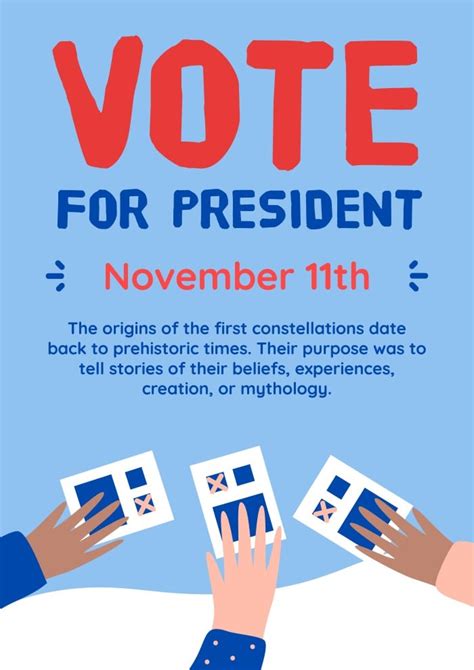 Personalize This Hand Drawn Vote For President Poster Layout Online