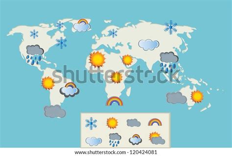 Weather World Map Retro Style Stock Vector (Royalty Free) 120424081 ...