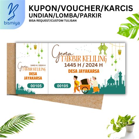 Jual KUPONTAKBIRKELILING KUPON UNDIAN KARCIS KARCIS PARKIR RETRIBUSI