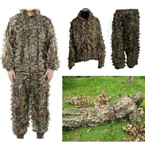 Traje Camuflaje Ghillie Realista Cacer A Militar Hojas Meses Sin