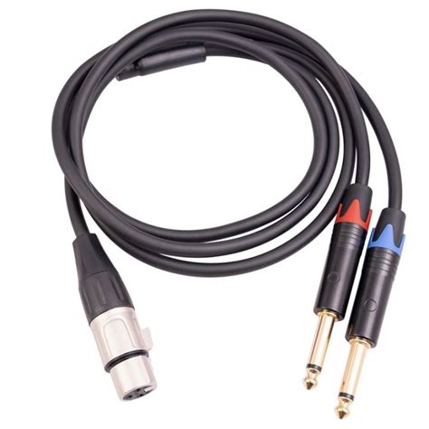 XLR Female To Dual 6 35mm Plug Male Connector Audio Cable XLR Female To