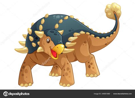 Ankylosaurus Dibujos Animados Dinosaurios Ilustración vector gráfico