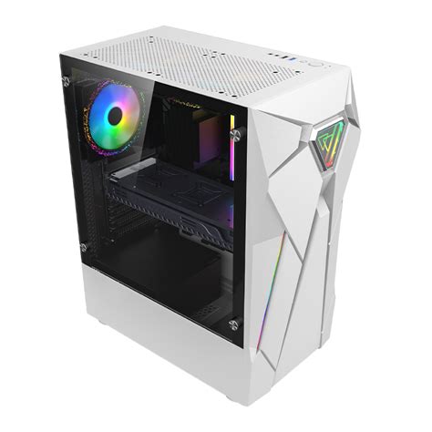 Gaming Computer Case PC Cabinet ATX RGB White