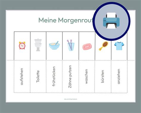 Morgenroutine Plan für Kinder zum abhaken Routineplaner Kleinkinder