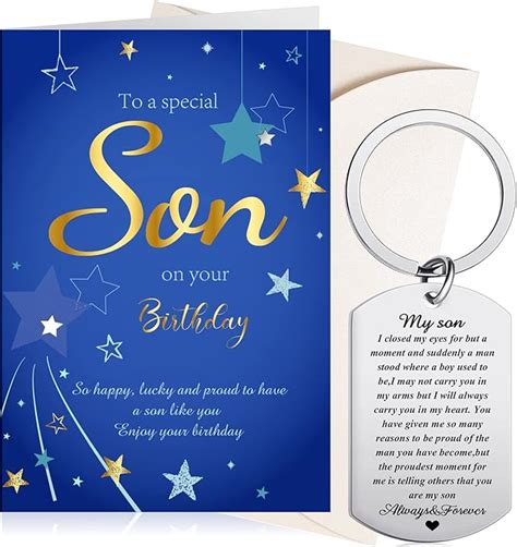 Yaomiao Son Birthday Card Son Keyring Gifts From Mum Dad Inspirational