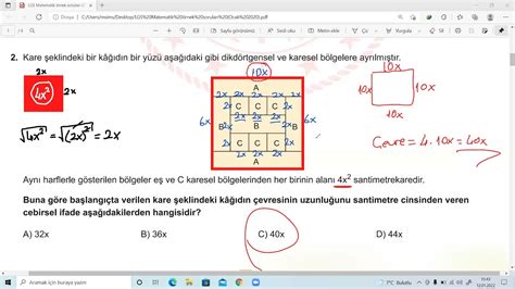 Lgs Matematİk Ocak 2022 Meb Örnek Sorulari Youtube