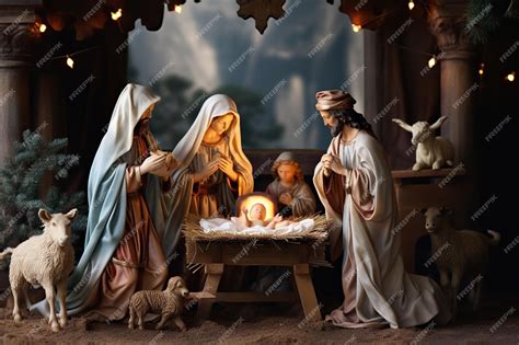 Premium AI Image | christmas nativity scene with jesus