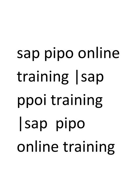 Sap Pipo Online Trainingdocx