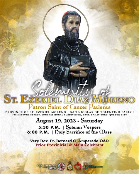 Invitation Solemnity Of St Ezekiel Moreno Agustinos Recoletos