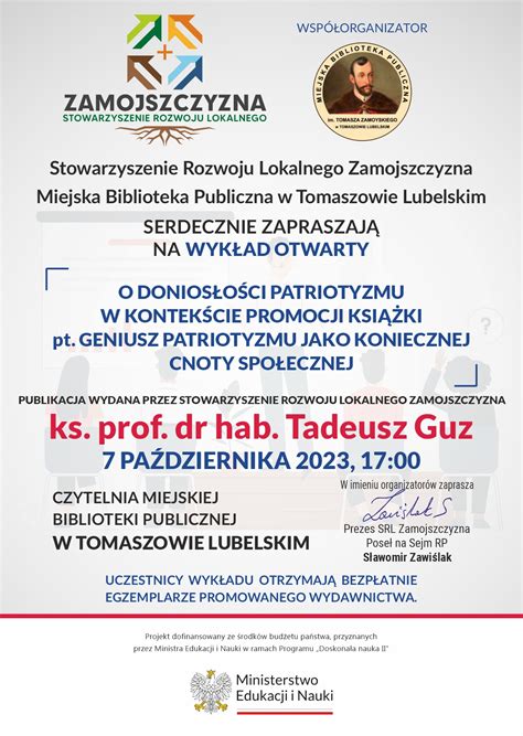 Zaproszenie Na Wyk Ad Otwarty Ks Prof Dr Hab Tadeusz Guz