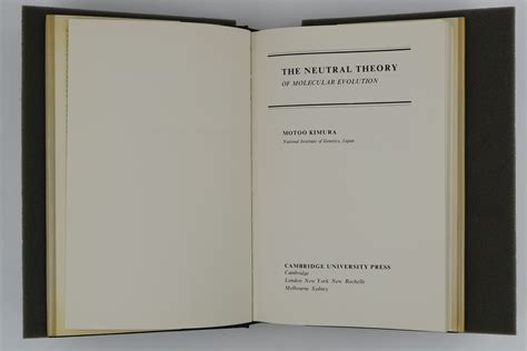 The Neutral Theory of Molecular Evolution de Kimura, Motoo: Very Good ...