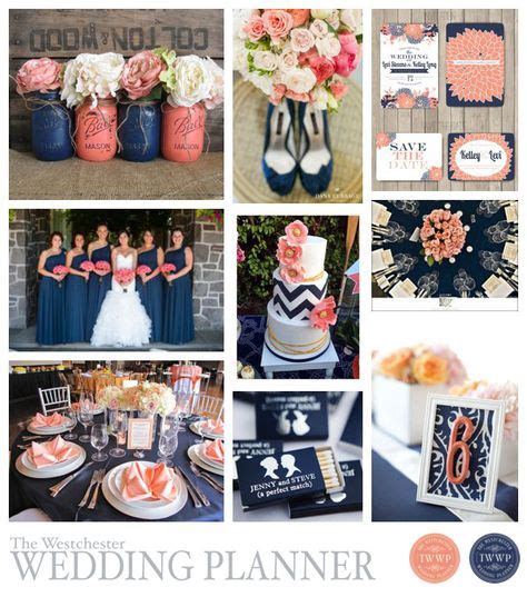 Navy Blue And Peach Inspiration Ideas Coral Wedding Wedding