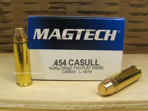 20 Round Box 454 Casull 260 Grain FMJ Flat Magtech Ammo 454B