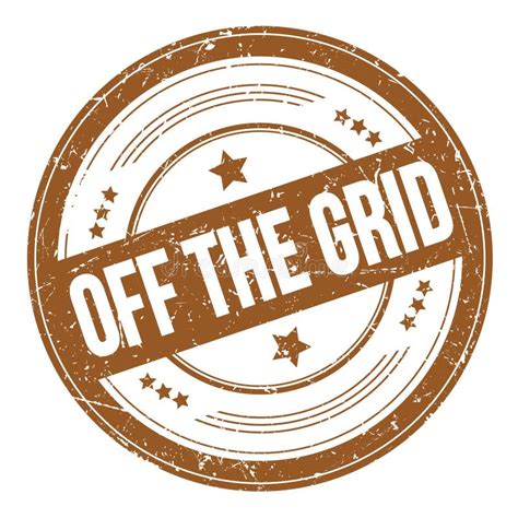 Off The Grid Text On Brown Round Grungy Stamp Stock Illustration