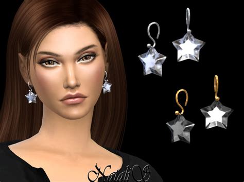 The Sims Resource NataliS Star Crystal Drop Earrings