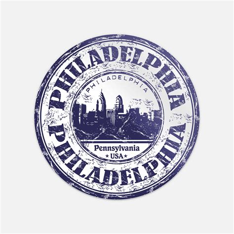 Philadelphia City Pennsylvania USA Travel Grunge Stamp Vinyl Sticker