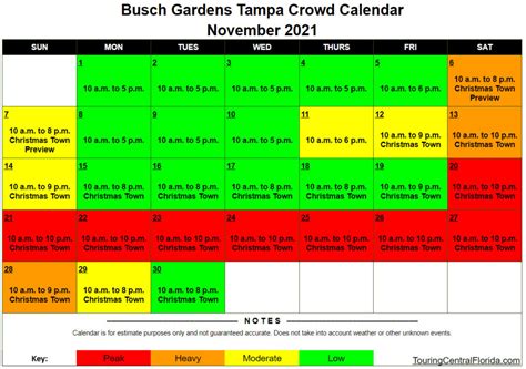 Busch Gardens Crowd Calendar Good Calendar Idea