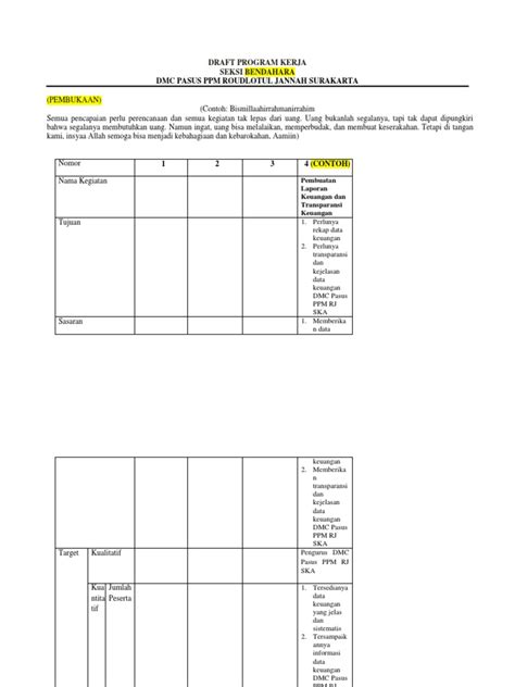 Draft Program Kerja Pdf